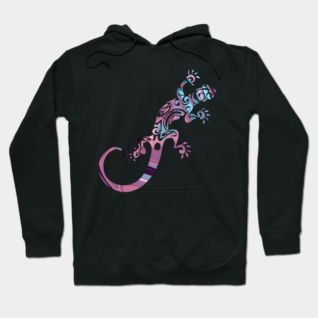 Ornate Gecko Colorful Lizard Illustration Hoodie by VintCam